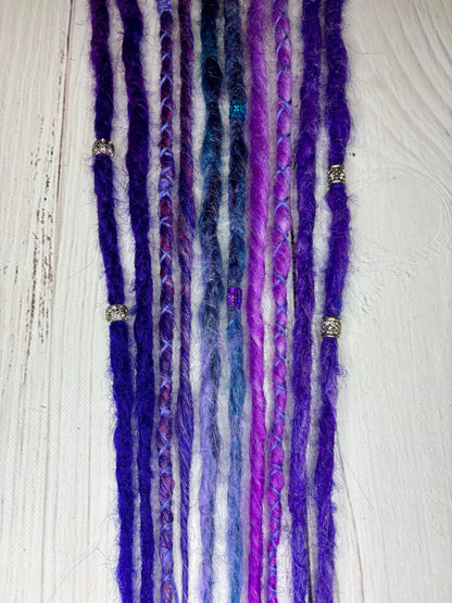 Set of 5, 50-54cm Purple and Blue Synthetic Extensions