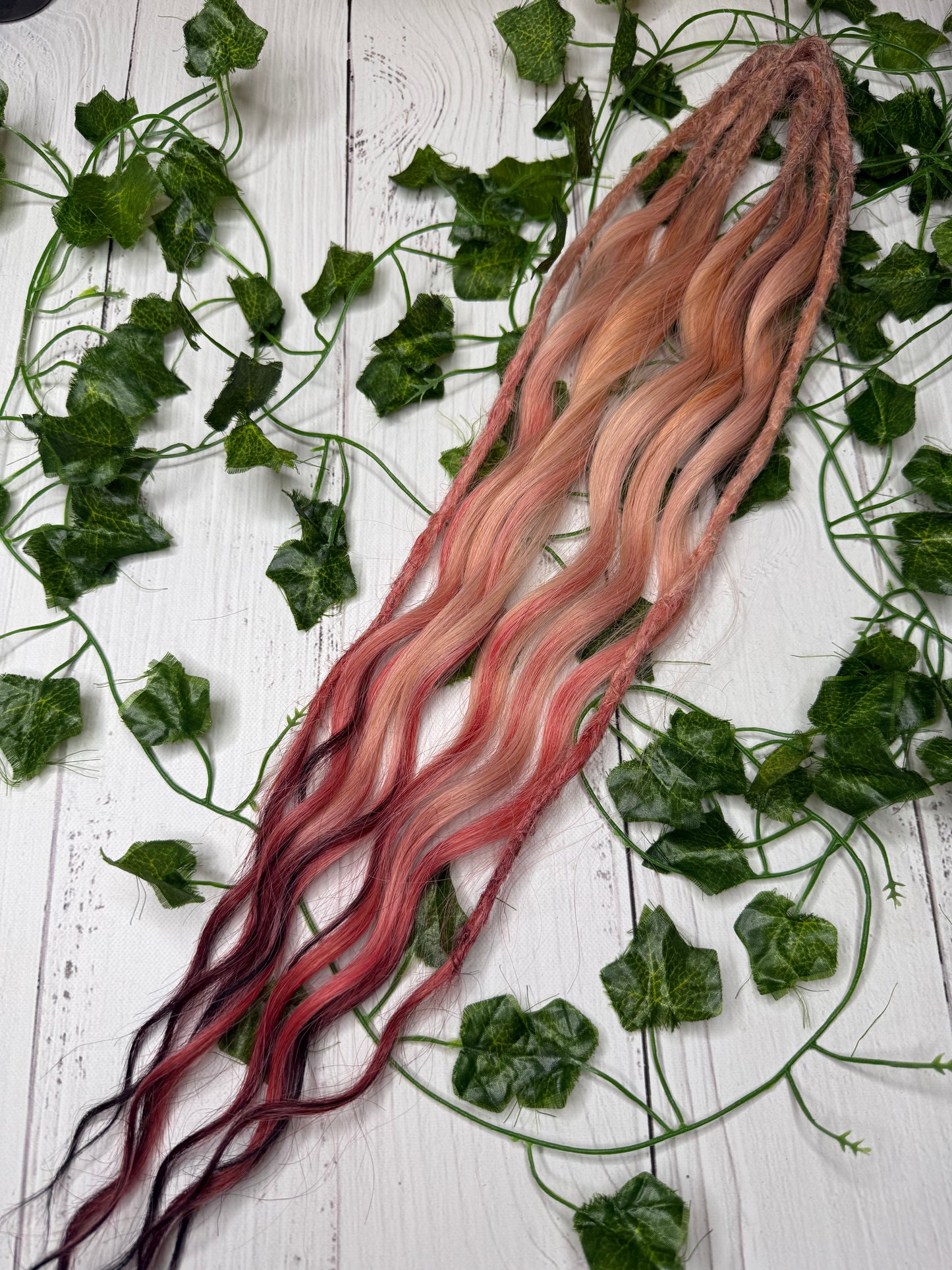 Set of 4, 60-65cm Rose Silk Mixed Texture Synthetic Extensions