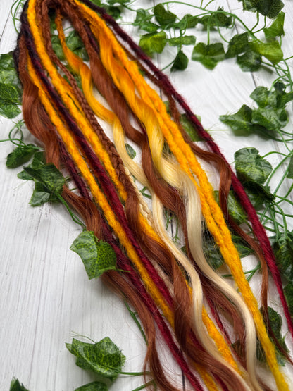 Set of 8, 59-66cm Summery Blend Mixed Texture Synthetic Extensions