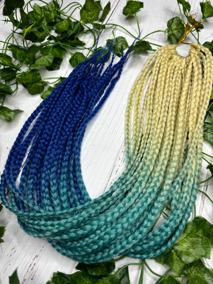 Blonde - Blue Reusable Braids