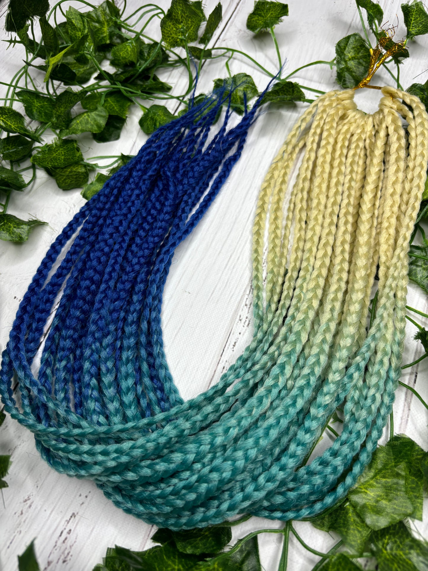 Blonde - Blue Reusable Braids