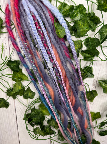 Set of 7, 43-52cm Siren Shimmer Blend Mixed Texture Synthetic Extensions