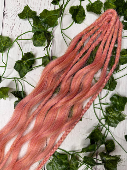 Set of 4, 59-60cm Coral Kiss Mixed Texture Synthetic Extensions