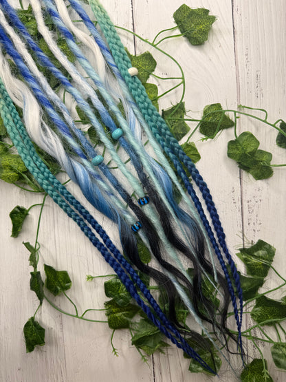 Set of 8, 57-64cm Midnight Ice Blend Mixed Texture Synthetic Extensions