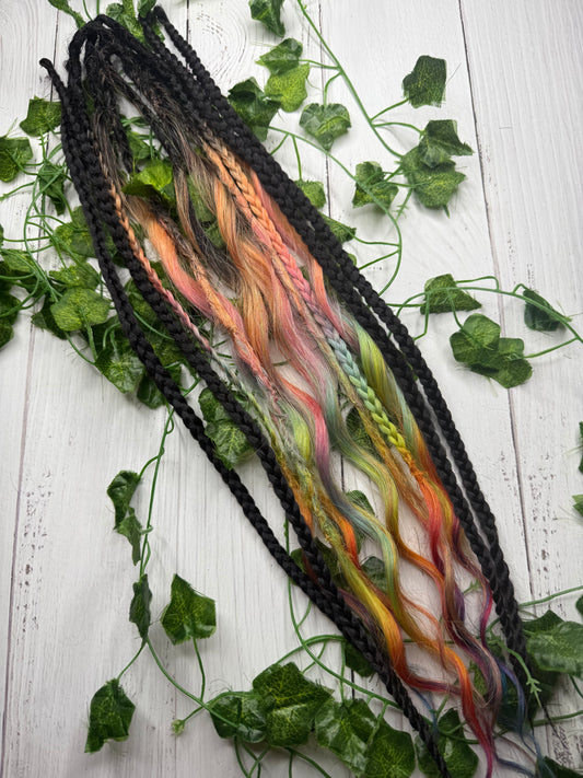 Set of 8, 60-64cm Northern Lights Mixed Texture Synthetic Extensions