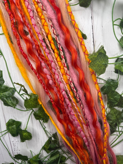 Set of 8, 52-61cm Summer Sunset Blend Mixed Texture Synthetic Extensions