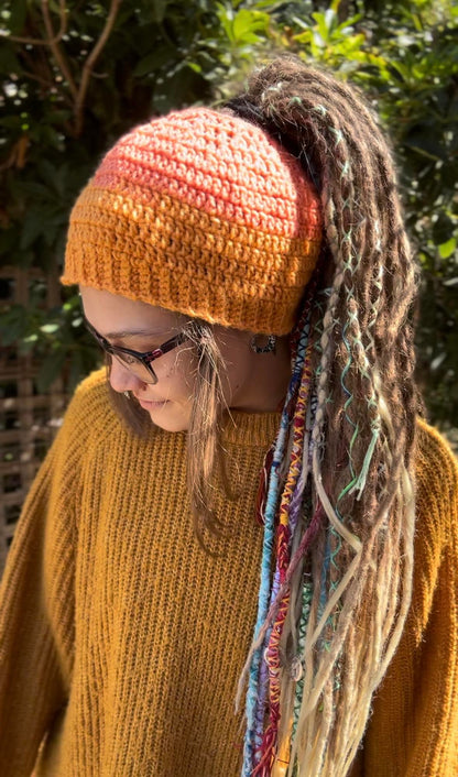 Amber Handmade Beanie With Hole