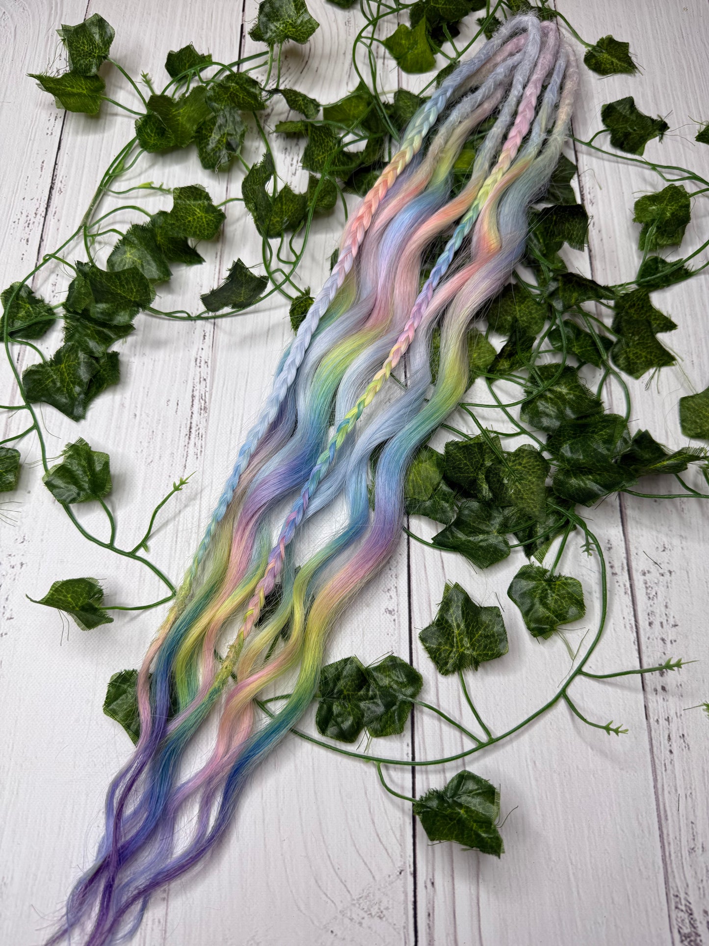 Set of 4, 52cm Rainbow Cloud Mixed Texture Synthetic Extensions