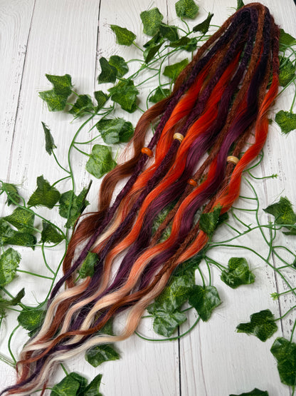 Set of 6, 59-66cm Vermillion Dusk Mixed Texture Synthetic Extensions