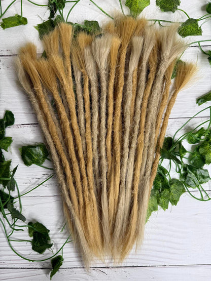 37 Mixed Blonde Human Hair Dreadlock Extensions