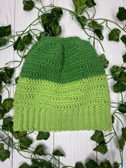 Light Green Mixed Colour Beanie With Hole