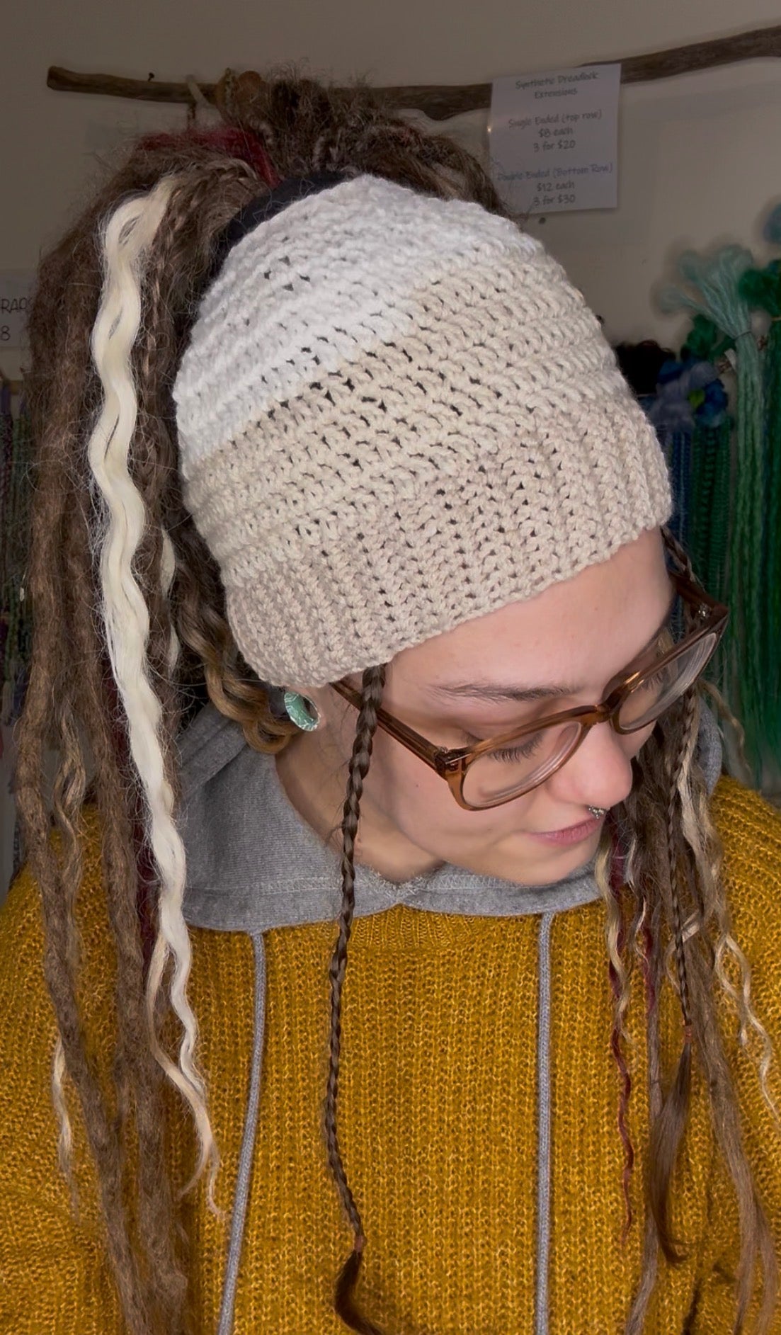 Light Mixed Colour Beanie With Hole