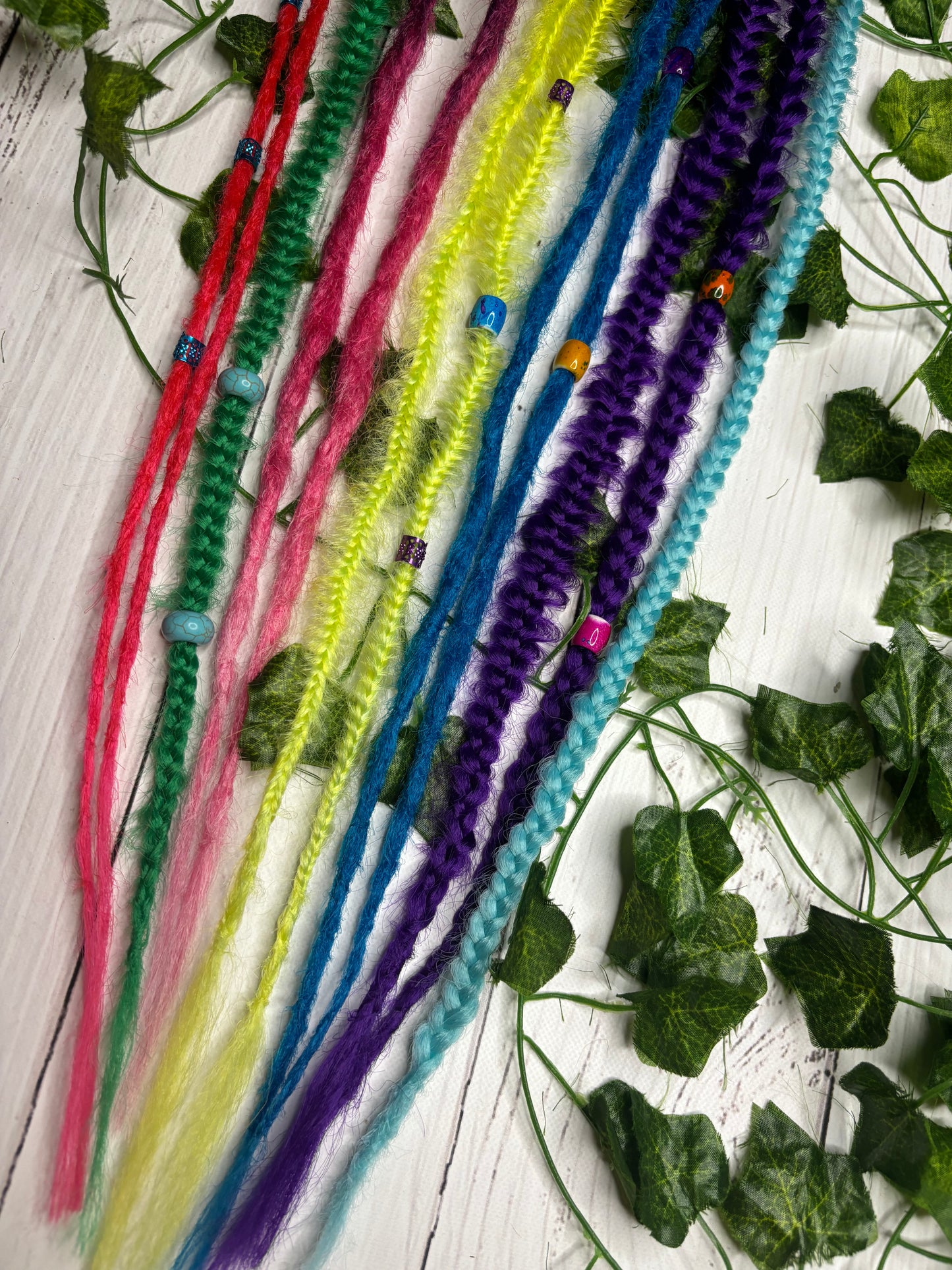 Set of 7, 56-59cm Rainbow Synthetic Extensions