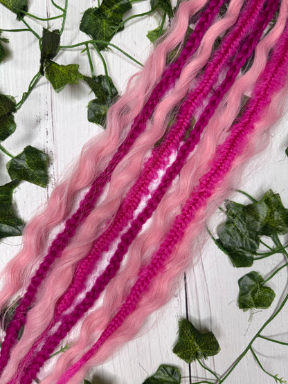 Set of 4, 51-58cm Blush & Bloom Mixed Texture Synthetic Extensions