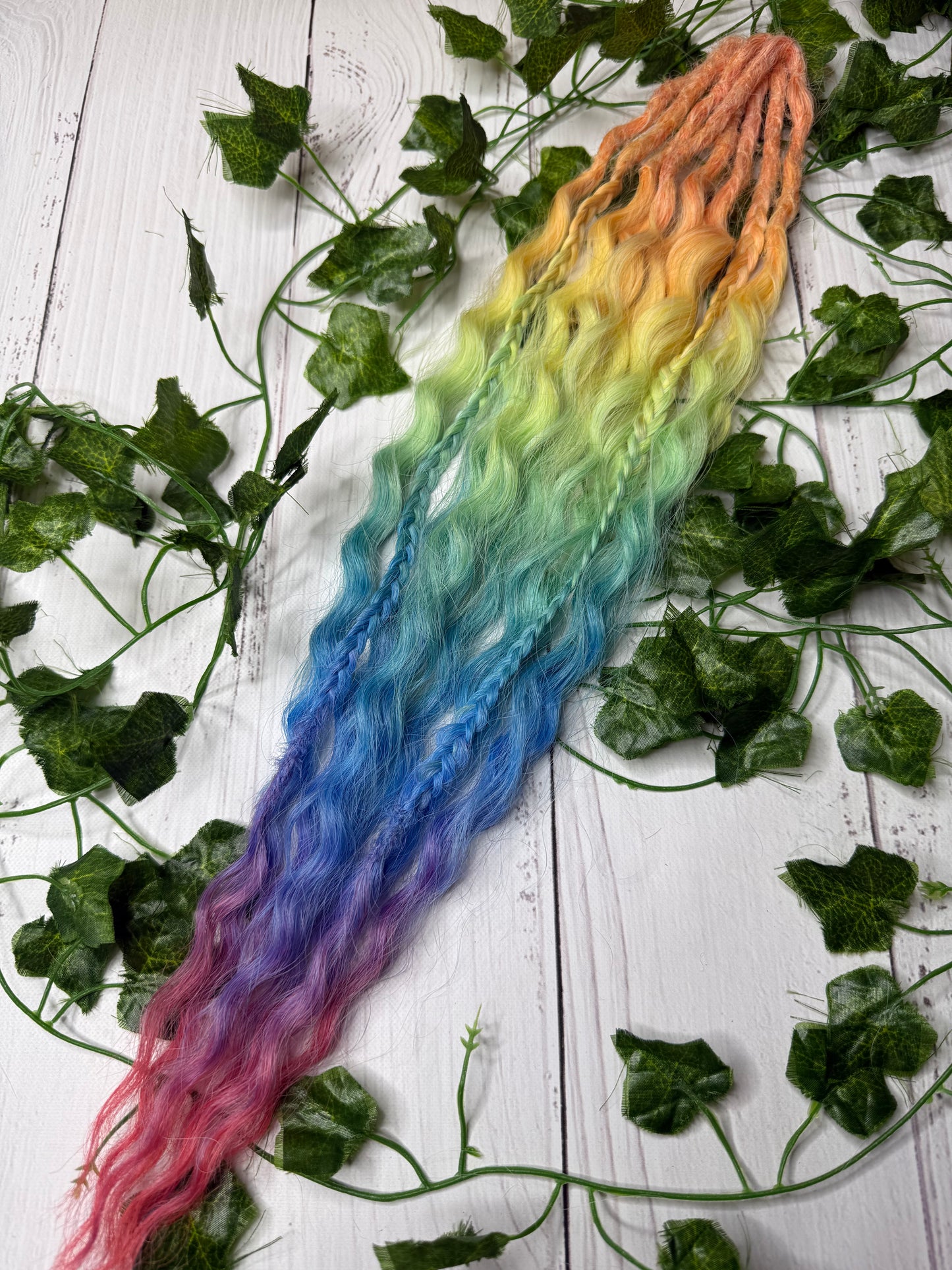 Set of 4, 45-52cm Sunset Riot Mixed Texture Synthetic Extensions