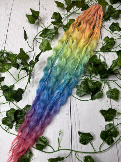 Set of 4, 45-52cm Sunset Riot Mixed Texture Synthetic Extensions
