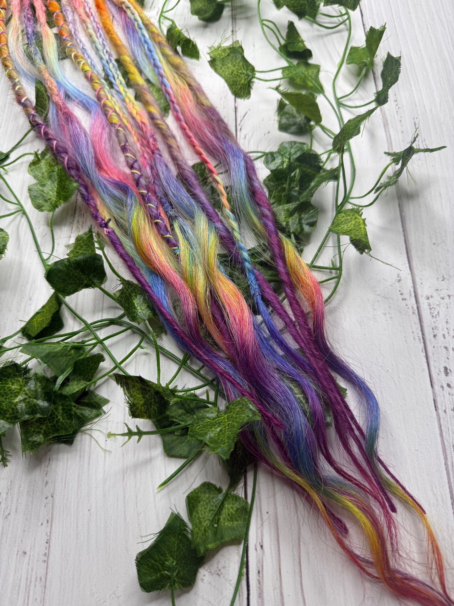 Set of 6, 54-62cm Skittles Blend Mixed Texture Synthetic Extensions