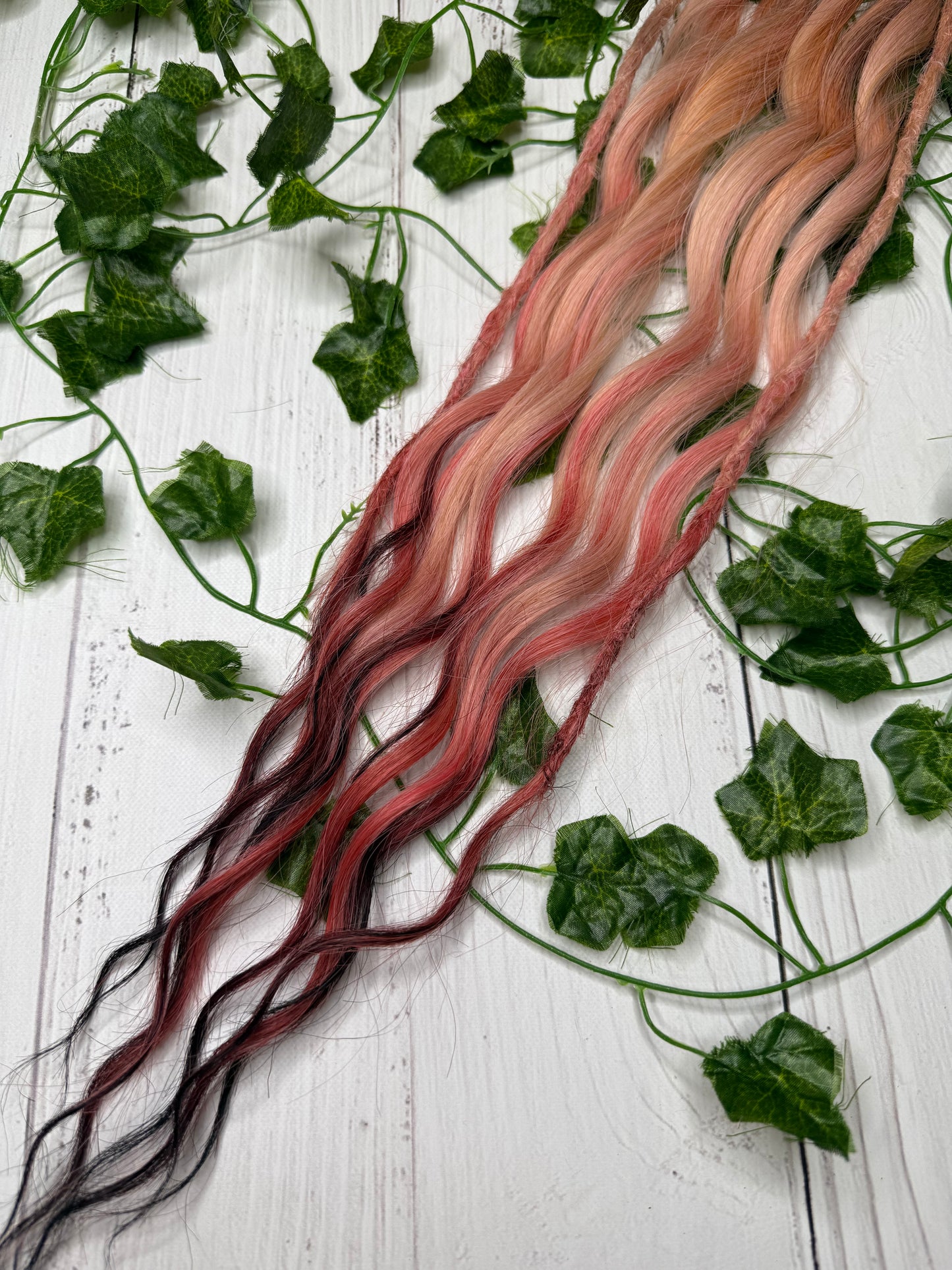 Set of 4, 60-65cm Rose Silk Mixed Texture Synthetic Extensions