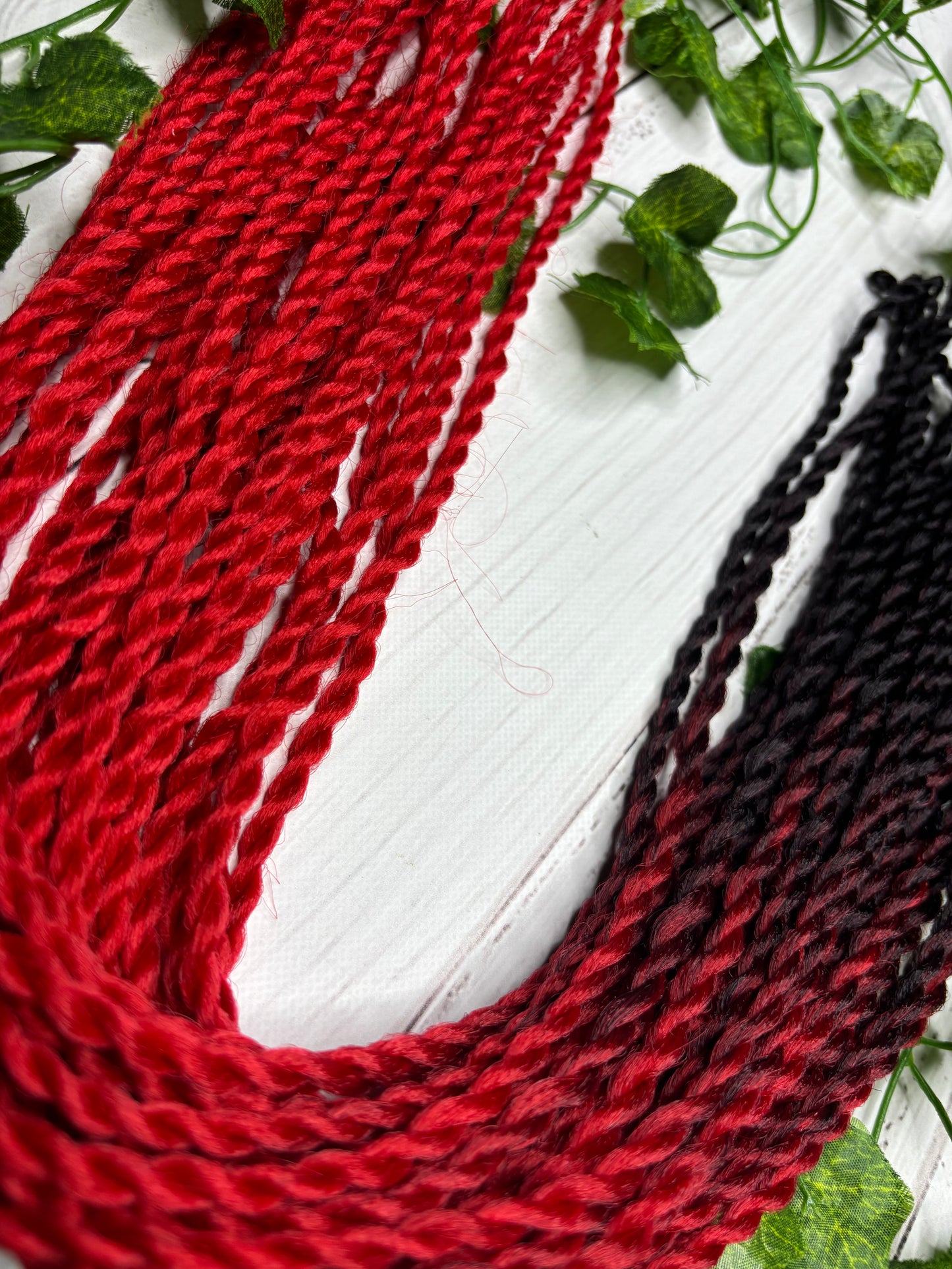 Black - Red Reusable Twisted Braids