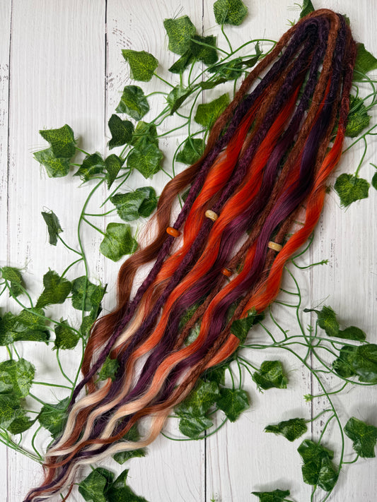 Set of 6, 59-66cm Vermillion Dusk Mixed Texture Synthetic Extensions