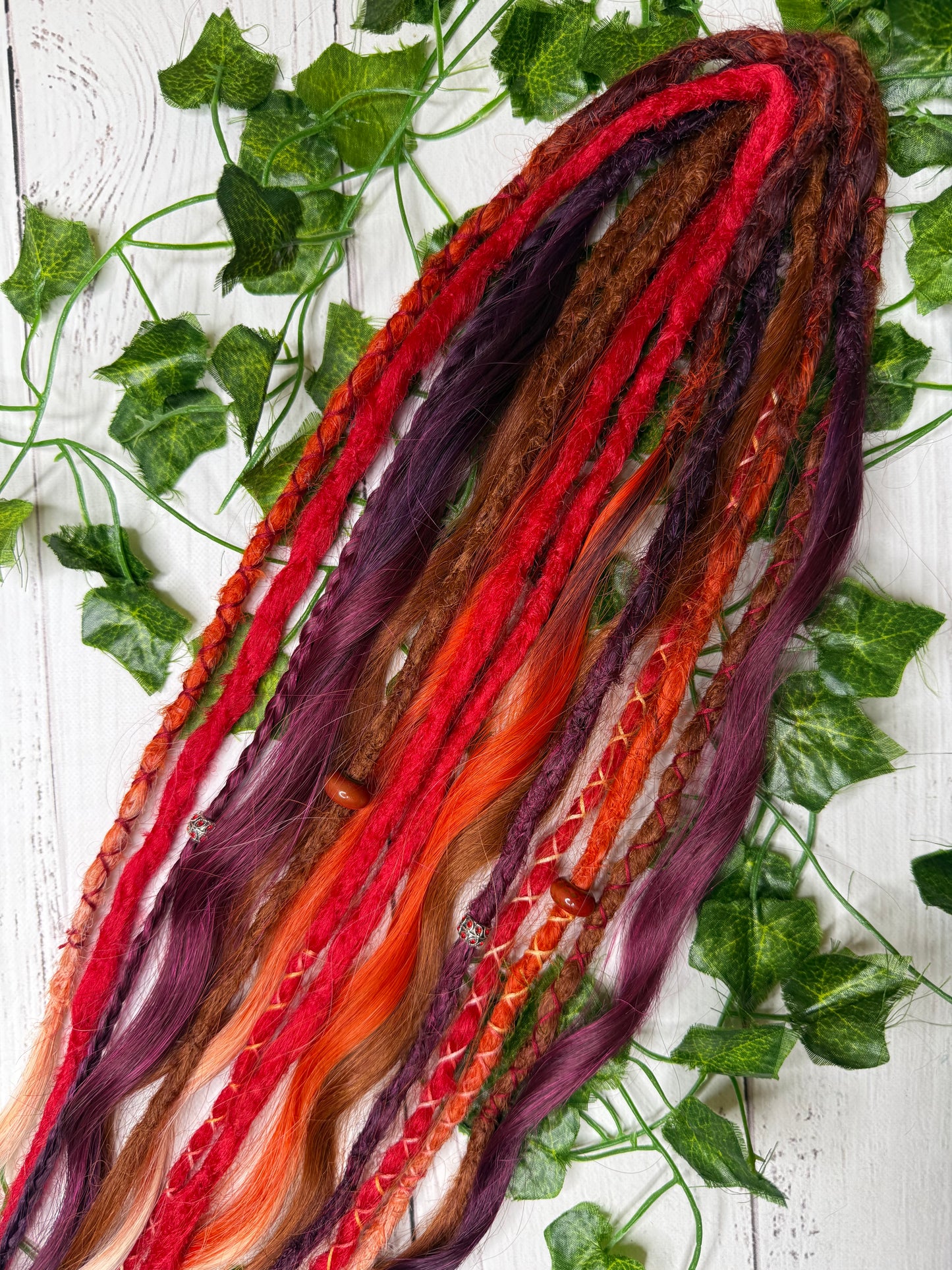 Set of 8, 54-65cm Sienna Blaze Mixed Texture Synthetic Extensions