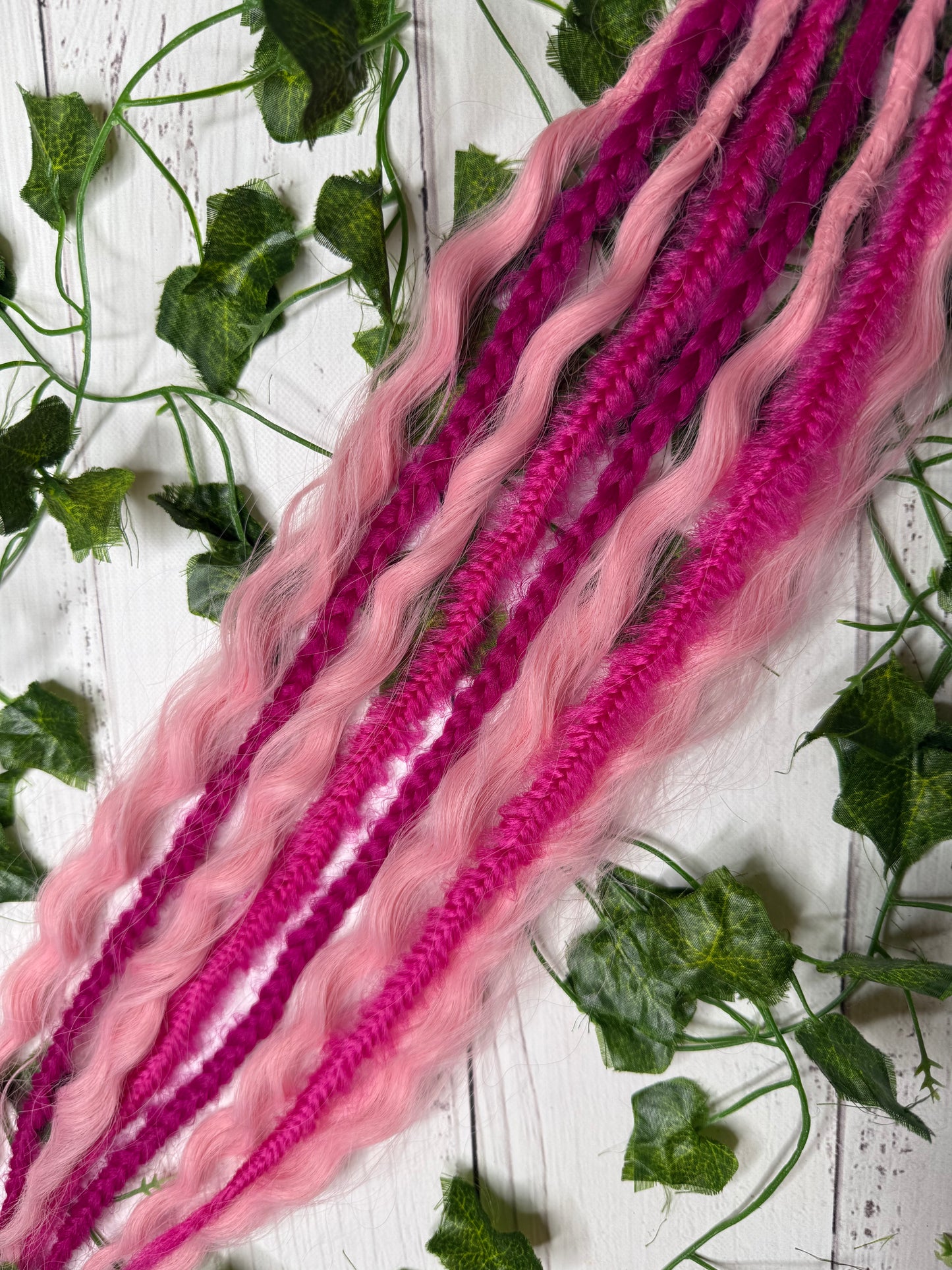 Set of 4, 51-58cm Blush & Bloom Mixed Texture Synthetic Extensions