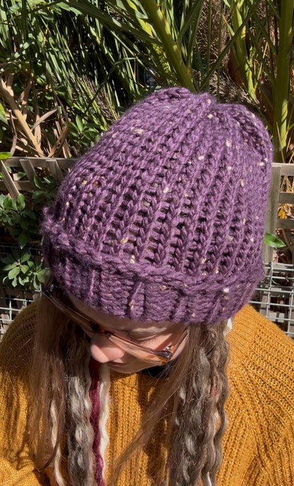 Purple Speckled Beanie