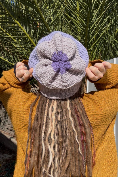 Purple And Grey Reversible Beanie