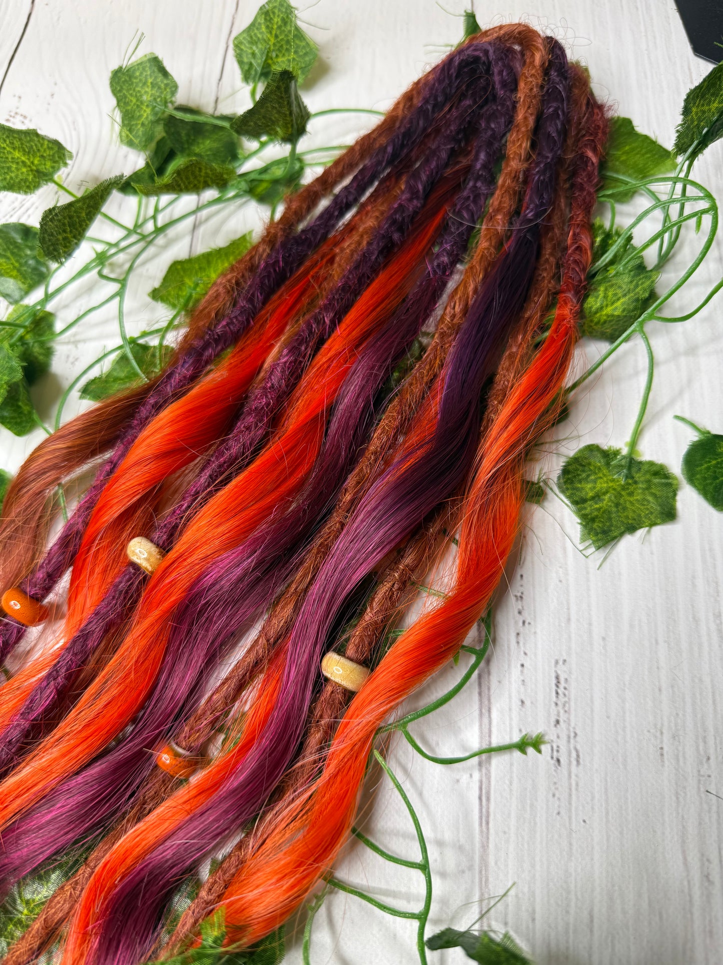 Set of 6, 59-66cm Vermillion Dusk Mixed Texture Synthetic Extensions