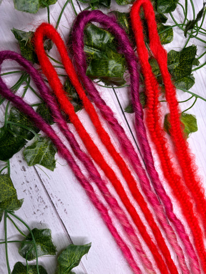 Set of 4, 55-61cm Pink and Red Synthetic Extensions (only available for online purchase)