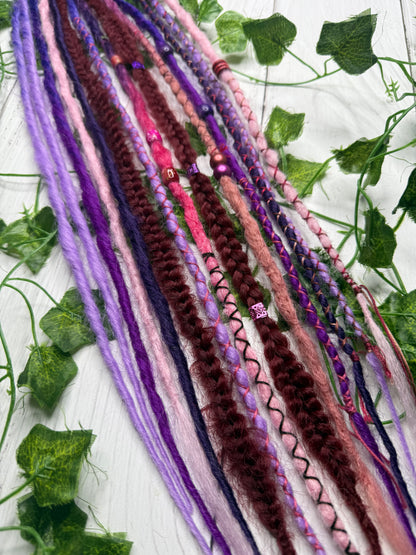 Set of 8, 58-65cm Purple Mix Synthetic Extensions