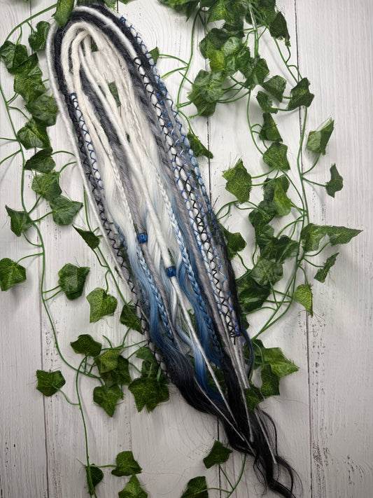 Set of 8, 53-66cm Midnight Ice Blend Mixed Texture Synthetic Extensions