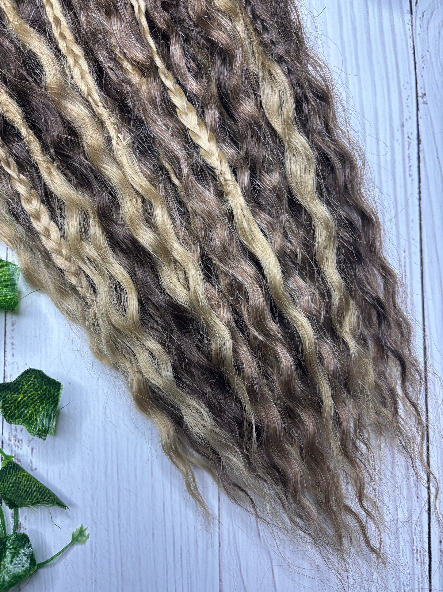 Set of 30 Brown Mixed Texture Synthetic Dreadlock Extensions (only available for online purchase)