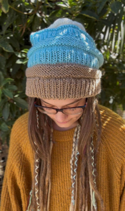Neutral Blue Handmade Beanie