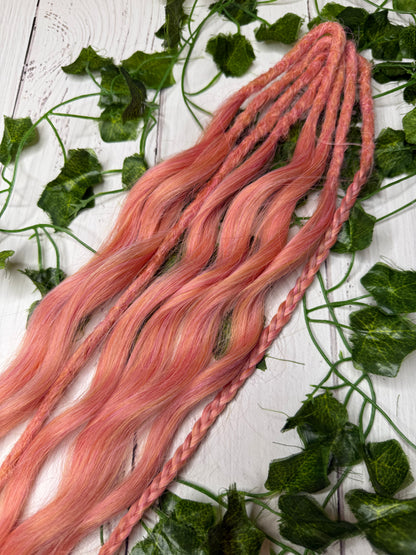 Set of 4, 59-60cm Coral Kiss Mixed Texture Synthetic Extensions