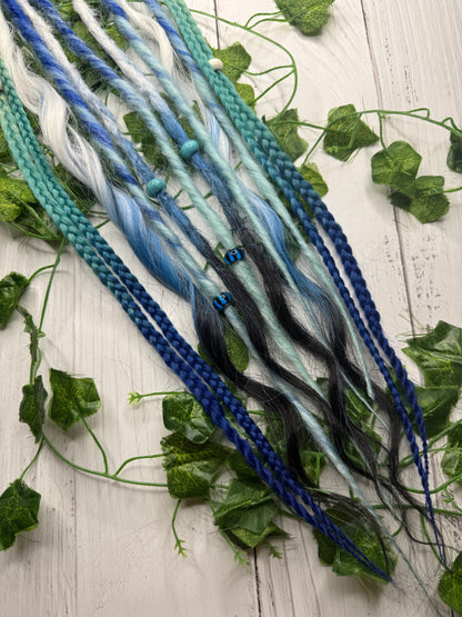 Set of 8, 57-64cm Midnight Ice Blend Mixed Texture Synthetic Extensions