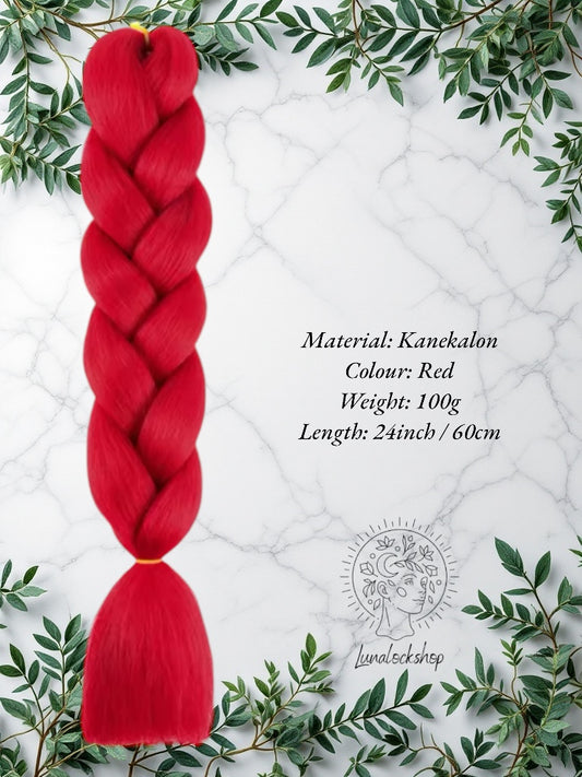 Red Kanekalon Synthetic Hair 60cm 100g