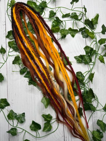 Set of 8, 59-66cm Summery Blend Mixed Texture Synthetic Extensions