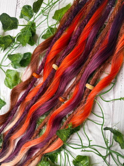 Set of 6, 59-66cm Vermillion Dusk Mixed Texture Synthetic Extensions