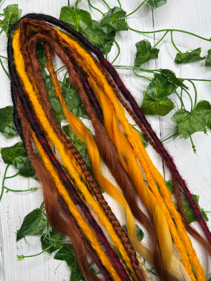 Set of 8, 59-66cm Summery Blend Mixed Texture Synthetic Extensions