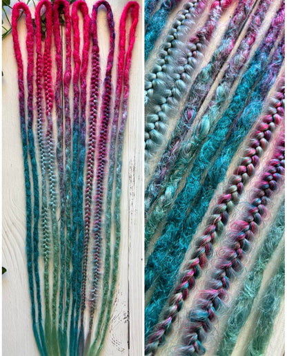 Set of 6, 55-65cm Mermaid Colour Double Ended Extensions