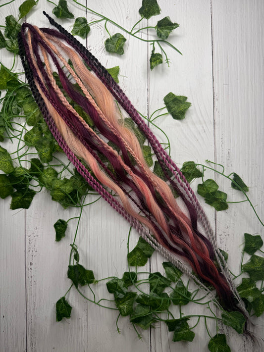 Set of 8, 64cm Sugar Plum Blend Mixed Texture Synthetic Extensions