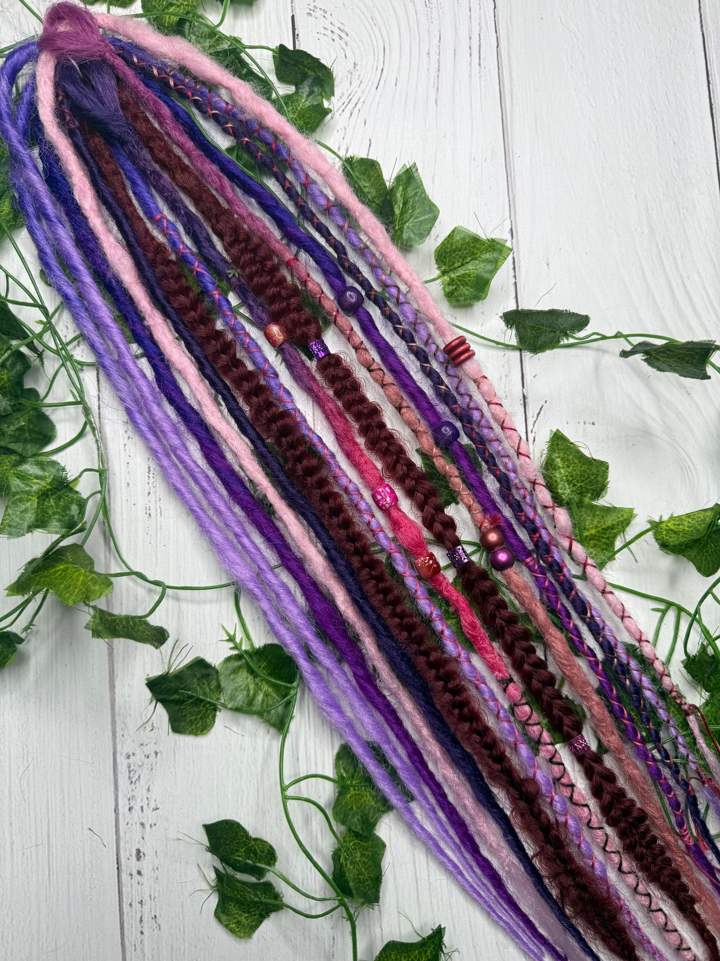Set of 8, 58-65cm Purple Mix Synthetic Extensions