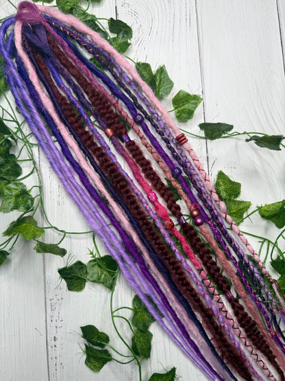 Set of 8, 58-65cm Purple Mix Synthetic Extensions