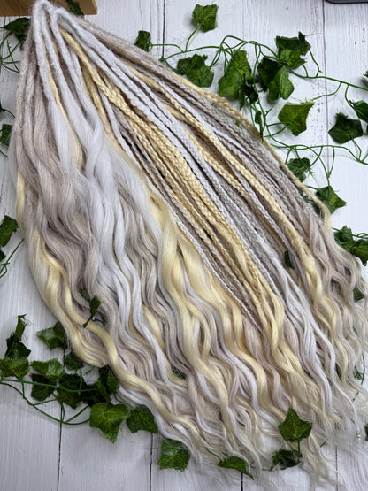 Set of 50, Full Head Anna Wave Extensions with Braided side