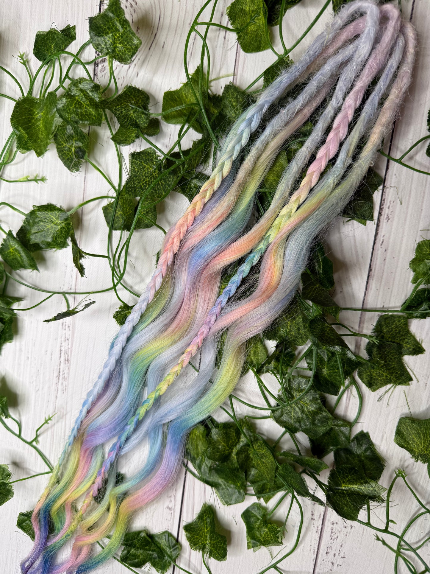 Set of 4, 52cm Rainbow Cloud Mixed Texture Synthetic Extensions