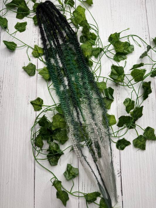 Set of 4, 50-58cm Obsidian Moss Blend Mixed Texture Synthetic Extensions