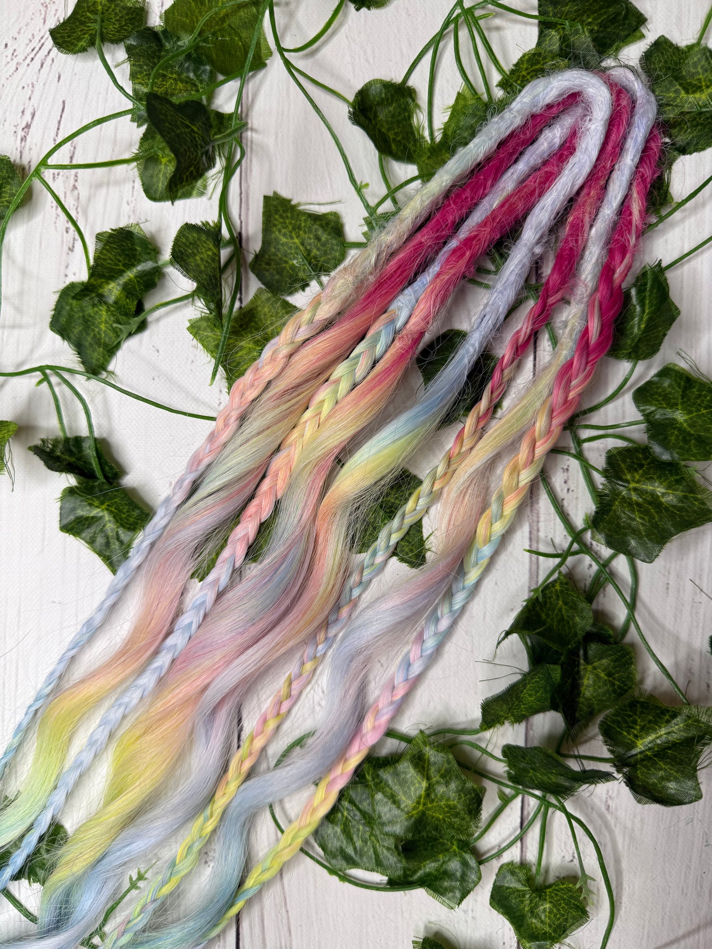 Set of 4, 51-59cm Candy Prism Mixed Texture Synthetic Extensions