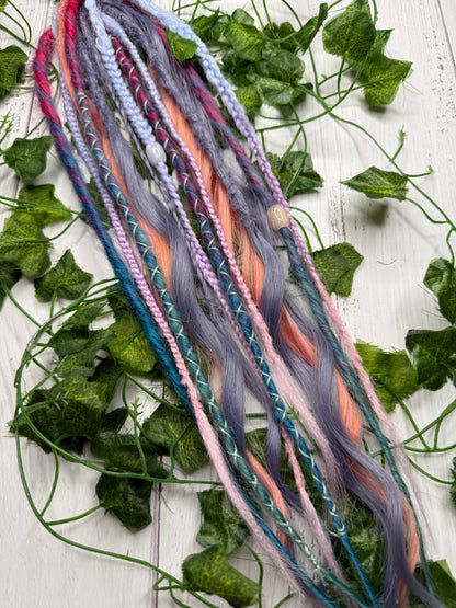 Set of 7, 43-52cm Siren Shimmer Blend Mixed Texture Synthetic Extensions