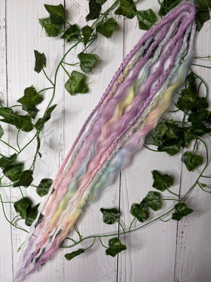 Set of 4, 56-58cm Blush Fern Blend Mixed Texture Synthetic Extensions